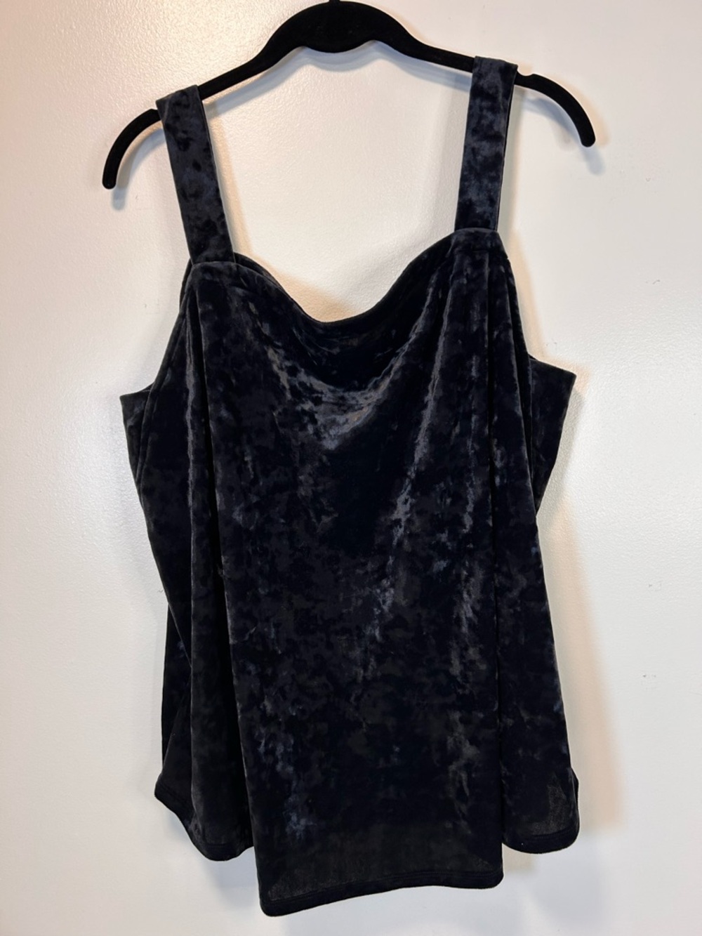 J. Jill Black Crushed Velvet Black Flowy Tank Top Women’s XL New